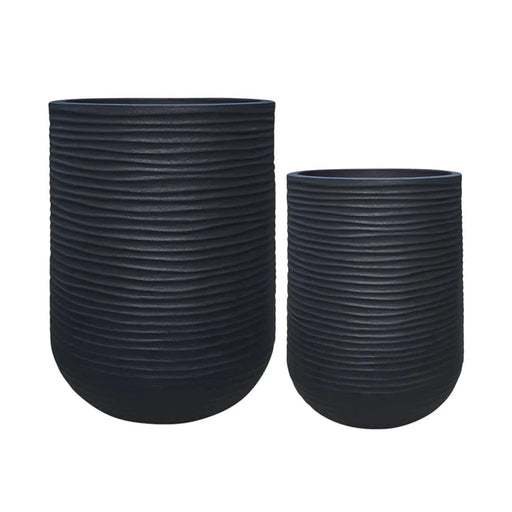 elevenpast Pots & Planters Small Lagoon Tall Japi Planter in Lead - 3 Sizes JVLH34_LEAD