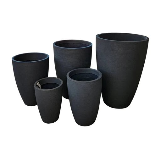 elevenpast Pots & Planters Medium Modern Conic Japi Planter in Lead - 5 Sizes JVOM38_LEAD