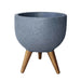elevenpast Pots & Planters Charcoal Rustic Round Japi Planter Cache Pot With Stand - Various Colours JVRD33_CHARCOAL
