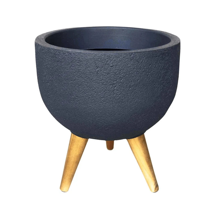 elevenpast Pots & Planters Lead Rustic Round Japi Planter Cache Pot With Stand - Various Colours JVRD33_LEAD