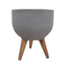 elevenpast Pots & Planters Light Stone Rustic Round Japi Planter Cache Pot With Stand - Various Colours JVRD33_LIGHT STONE
