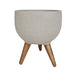 elevenpast Pots & Planters Sandstone Rustic Round Japi Planter Cache Pot With Stand - Various Colours JVRD33_SANDSTONE
