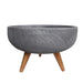 elevenpast Pots & Planters Black Slate Rustic Bowl Japi Planter Cache Pot With Stand - Various Colours JVRD45_BLACK SLATE