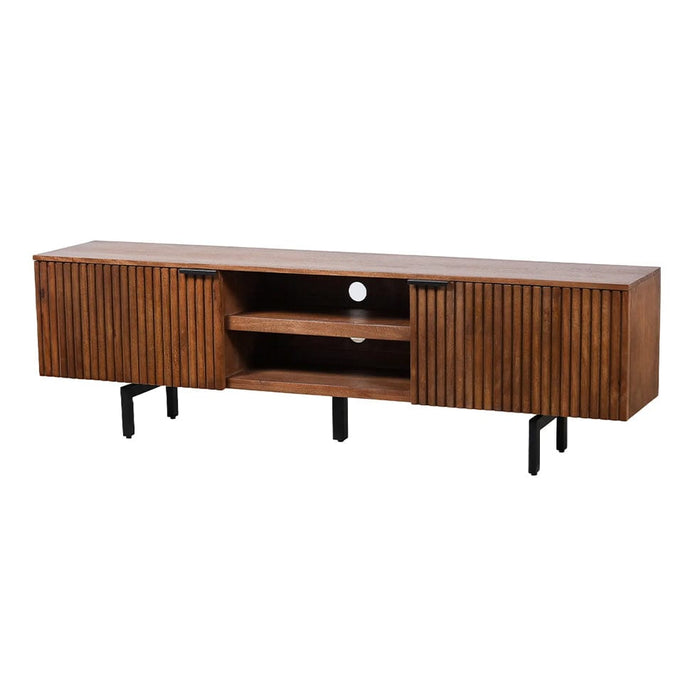 elevenpast Console Table VertiGroove Wooden Media Console JW02