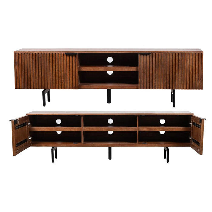 elevenpast Console Table VertiGroove Wooden Media Console JW02