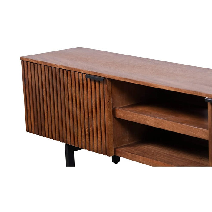 elevenpast Console Table VertiGroove Wooden Media Console JW02