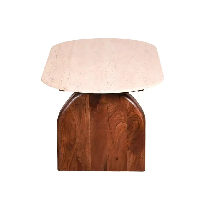 elevenpast wooden coffee table Neapol Travertine-Walnut Coffee Table JWMB13