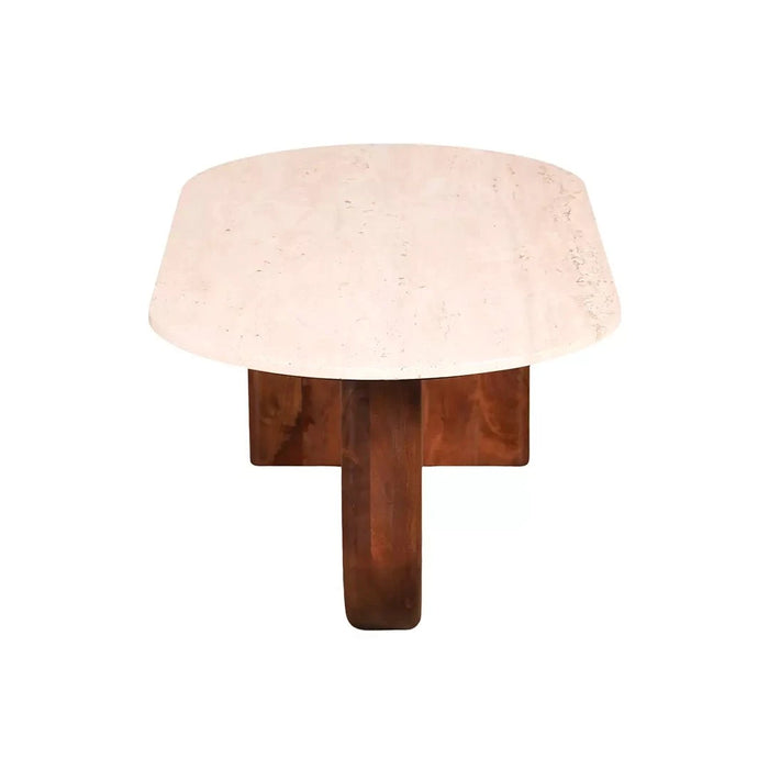 elevenpast wooden coffee table Neapol Travertine-Walnut Coffee Table JWMB13