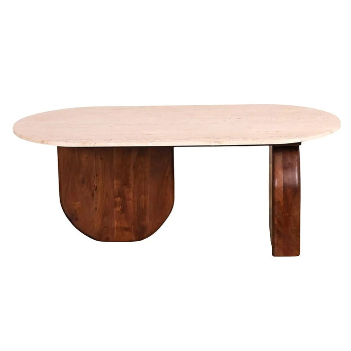 elevenpast wooden coffee table Neapol Travertine-Walnut Coffee Table JWMB13