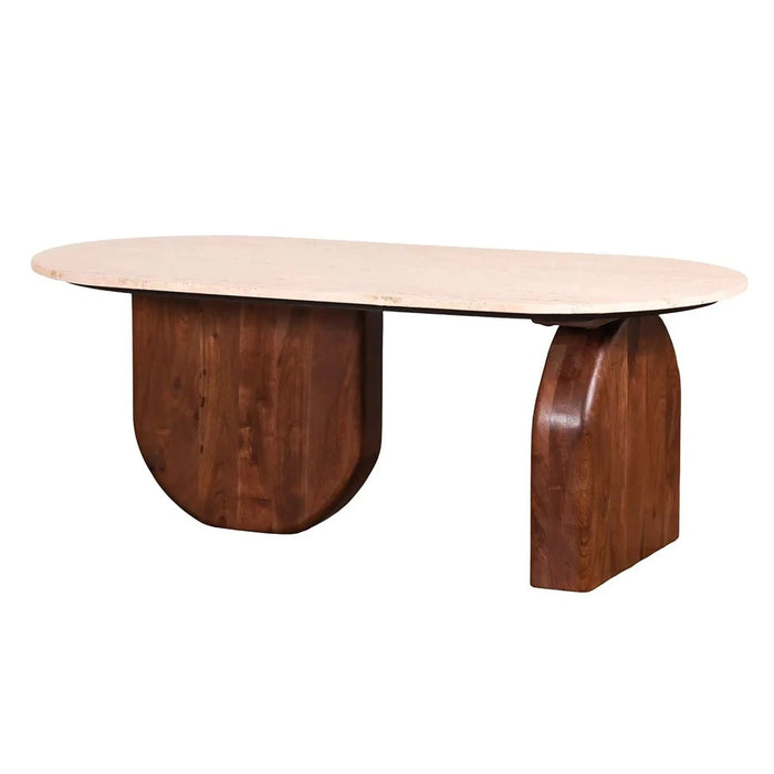 elevenpast wooden coffee table Neapol Travertine-Walnut Coffee Table JWMB13