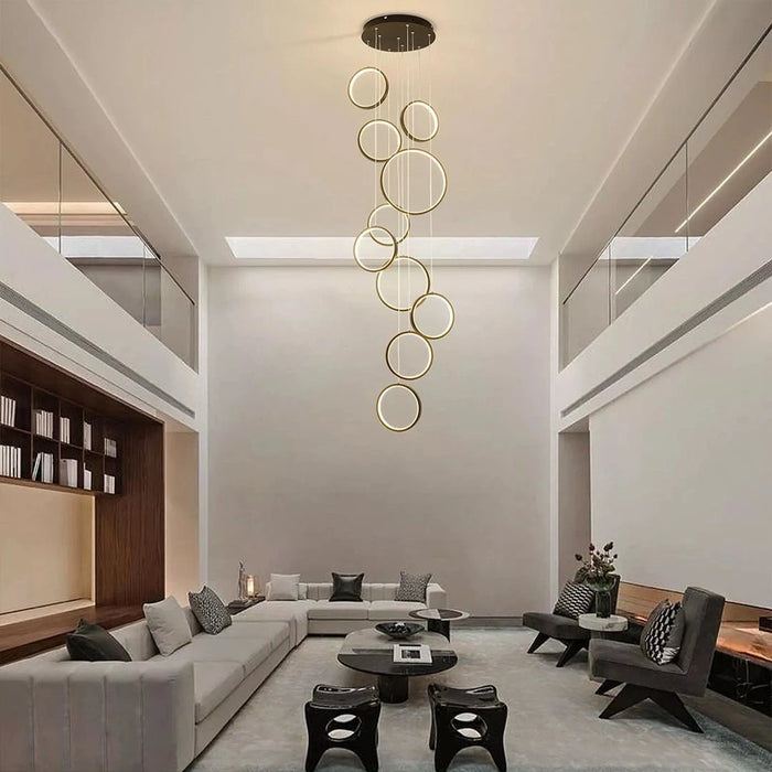 elevenpast pendant light Ringfall 80W LED Cluster Pendant Light - Black K-LED-02/10