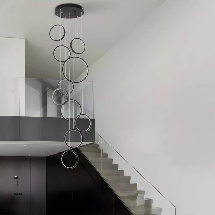 elevenpast pendant light Ringfall 80W LED Cluster Pendant Light - Black K-LED-02/10