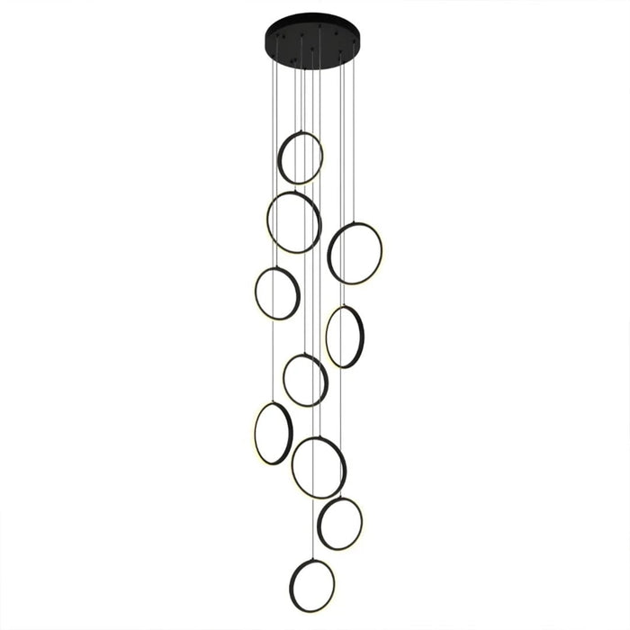 elevenpast pendant light Ringfall 80W LED Cluster Pendant Light - Black K-LED-02/10