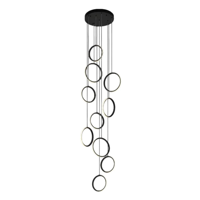 elevenpast pendant light Round Ringfall LED Cluster Pendant Light in Black K-LED-02/10-RND