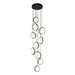 elevenpast pendant light Round Ringfall LED Cluster Pendant Light in Black K-LED-02/10-RND