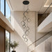 elevenpast pendant light Square Ringfall LED Cluster Pendant Light in Black K-LED-02/10-SQ