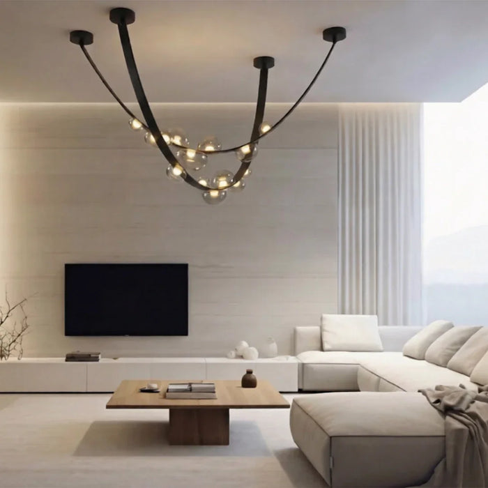 elevenpast Chandelier Orion Belt Glass and Leather LED Chandelier K-LED-2395