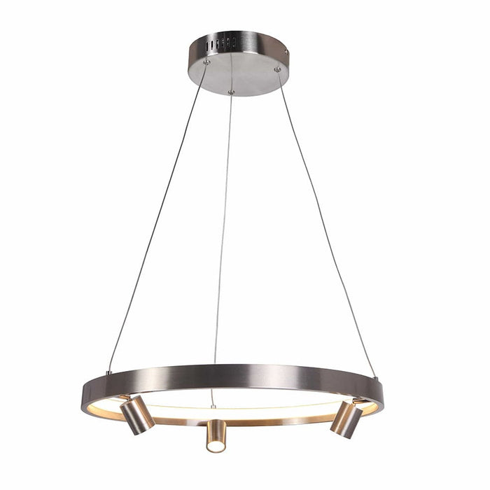 elevenpast Pendant 48cm Crown with 3 Spotlights / Satin Nickle The Markle LED Chandelier Black | Satin Nickel | 3 Sizes K-LED-400/48SN