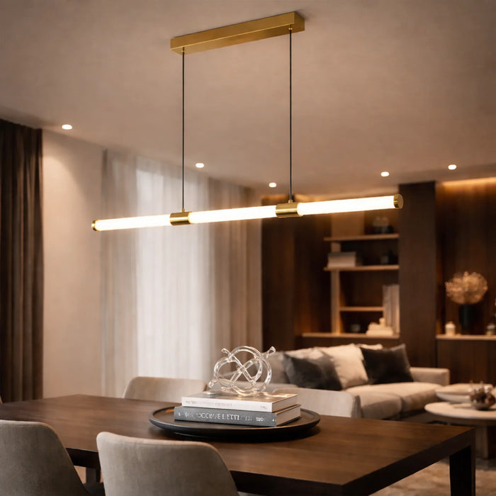 elevenpast pendant light Golden Linear LED Modern Pendant Light – 120cm Tube Bar Suspension K-LED-500/GD