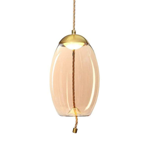 elevenpast lighting Gold/Amber Droplet LED Glass Pendant Light Amber | Smoke | Blue K-LED-9966A/AB