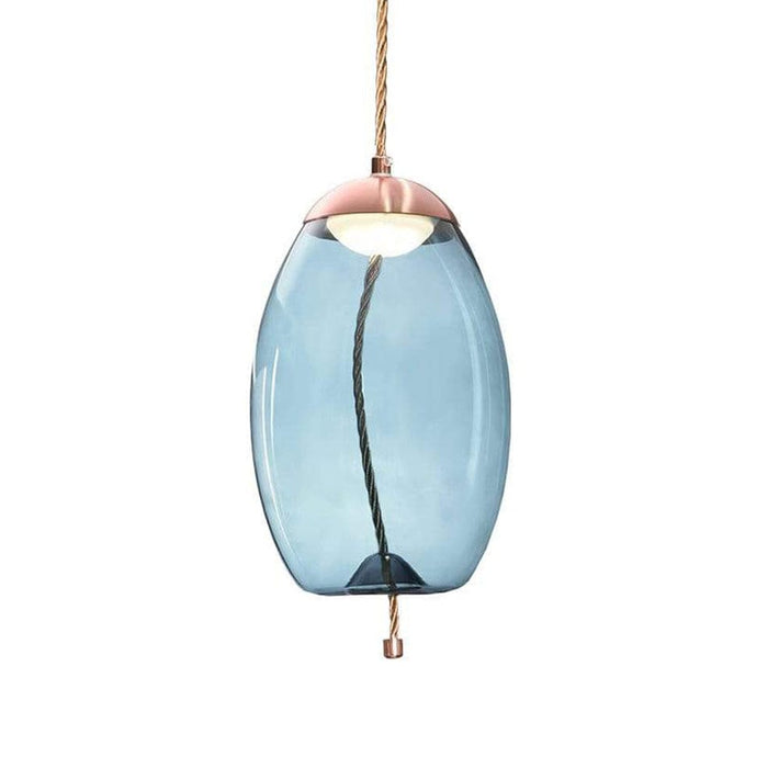 elevenpast lighting Copper/Blue Droplet LED Glass Pendant Light Amber | Smoke | Blue K-LED-9966A/BU