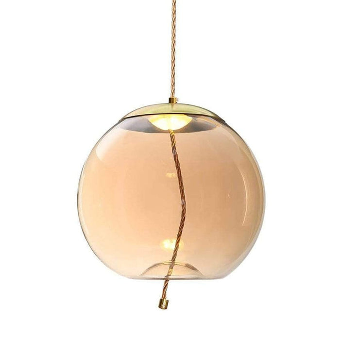 elevenpast lighting Gold/Amber Orb LED Pendant Light Amber | Smoke | Blue K-LED-9966C/AB