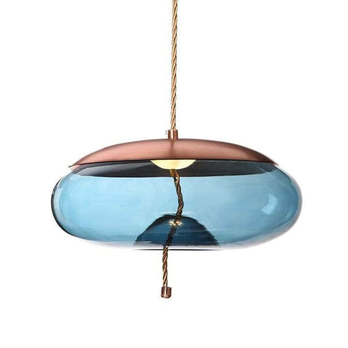 elevenpast Copper/Blue Pebble LED Pendant Light Glass Amber | Smoke | K-LED-9966D/BU
