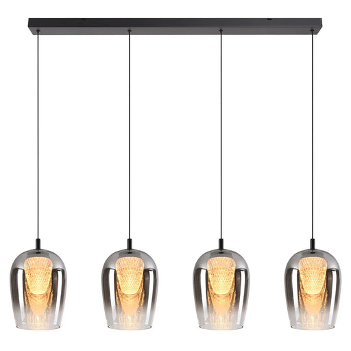 elevenpast pendant light Meteor 4 Light Smoke Glass LED Linear Light K-LED-CC1-4/SM