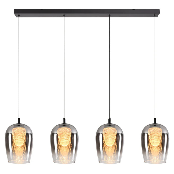 elevenpast pendant light Meteor 4 Light Smoke Glass LED Linear Light K-LED-CC1-4/SM