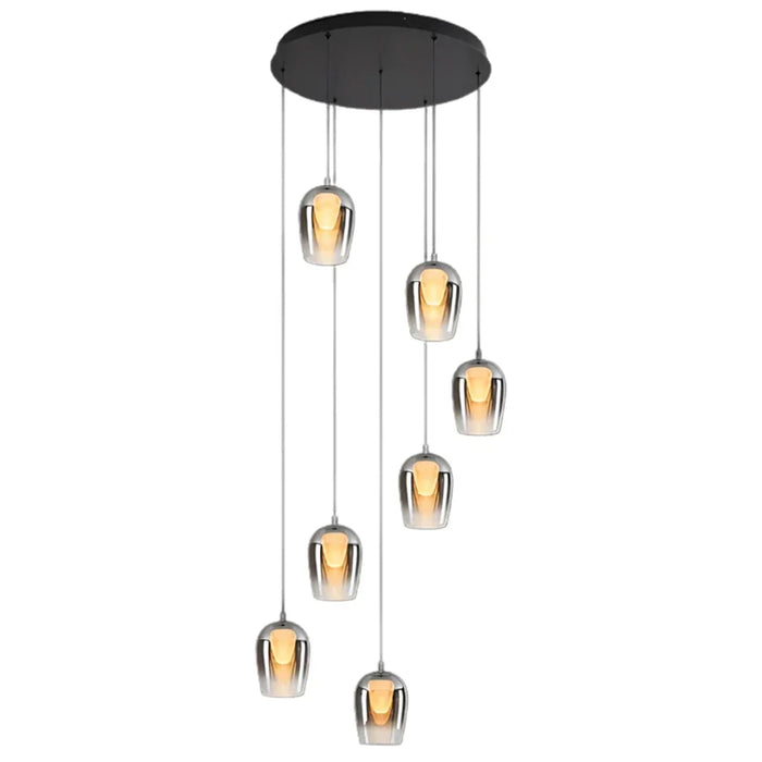 elevenpast pendant light Meteor 7 Light Smoke Glass LED Pendant Cluster K-LED-CC1-7/SM
