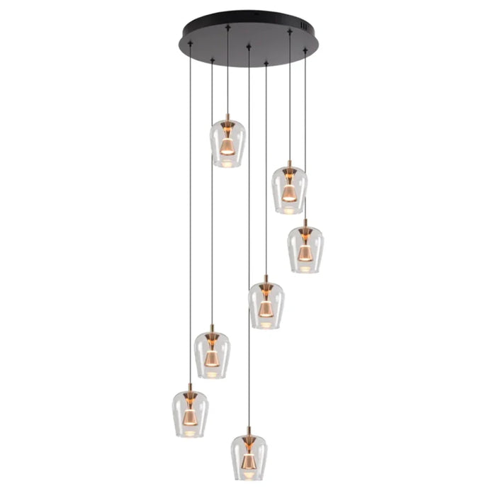elevenpast pendant light Auric 7 Light Clear Glass Pendant Cluster K-LED-CC2-7/GD