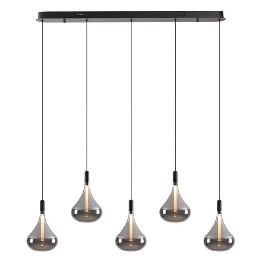 elevenpast pendant light Grape Drop 5 Light Smoke Glass Linear LED Pendant Light K-LED-CC4-5/SM