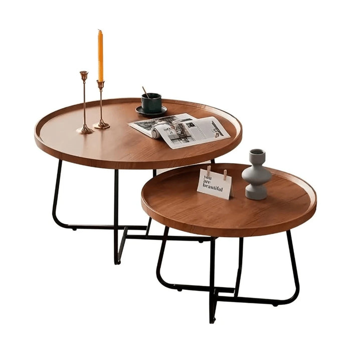 elevenpast Coffee Table Brown Kara Coffee Table Set in White | Brown KaraCoffeeTableSetBrown