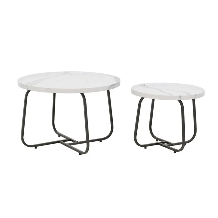elevenpast Coffee Table White Kara Coffee Table Set in White | Brown KaraCoffeeTableSetWhite