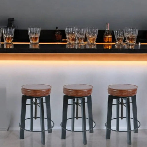 elevenpast Chairs Vintage Vibes Leather Barstool KHM636