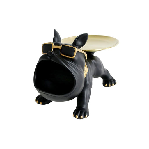 elevenpast Black Cool Dog Big Mouth and Gold Plate Figure KJ132A