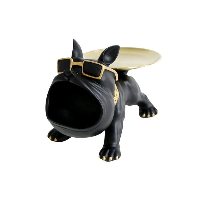 elevenpast Black Cool Dog Big Mouth and Gold Plate Figure KJ132A