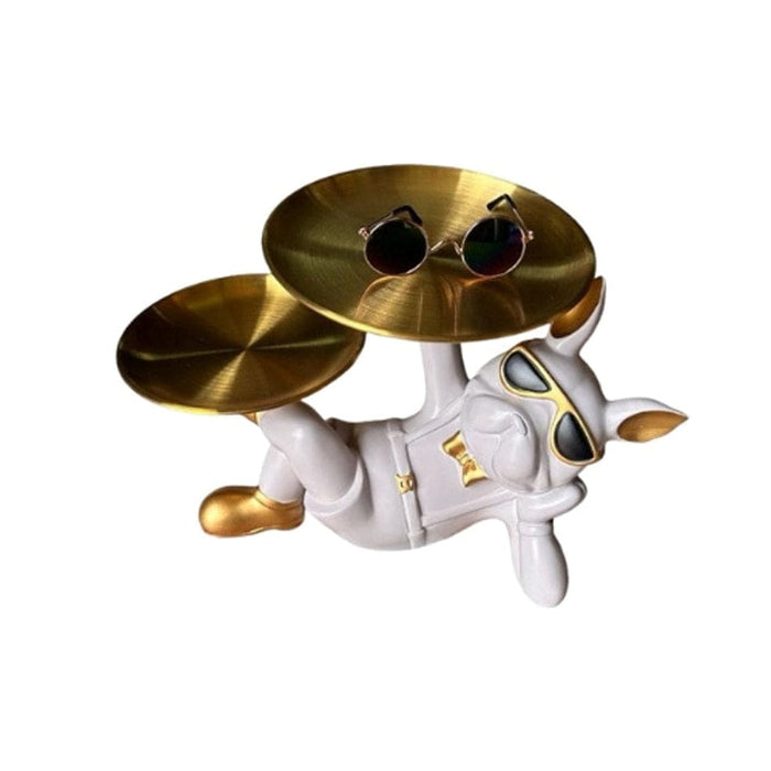 elevenpast Decor White / Left Chill Dog Two Plate Figure | White or Black KJ135