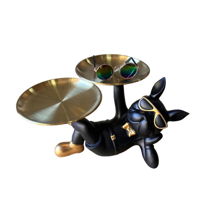 elevenpast Decor Black / Left Chill Dog Two Plate Figure | White or Black KJ135A