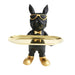 elevenpast Decor Black & Gold Cool Dog One Plate Standing Figure | Black or White KJ139A