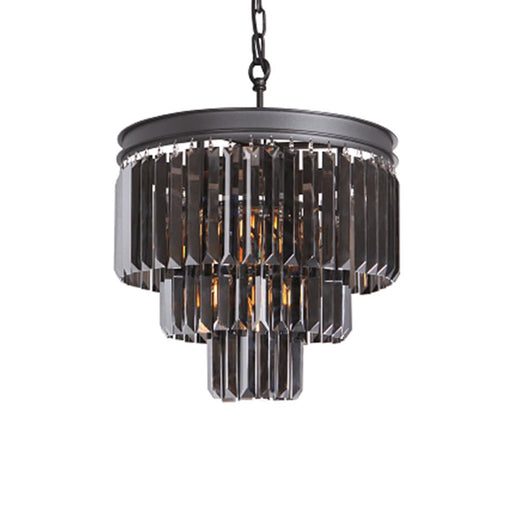 elevenpast Black Small Palace Smoke or Clear Crystal Chandelier KLCH-6515/4-BL
