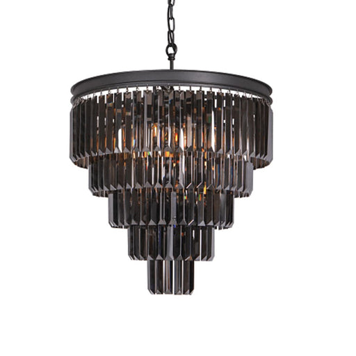 elevenpast Black Medium Palace Smoke or Clear Crystal Chandelier KLCH-6515/6-BL