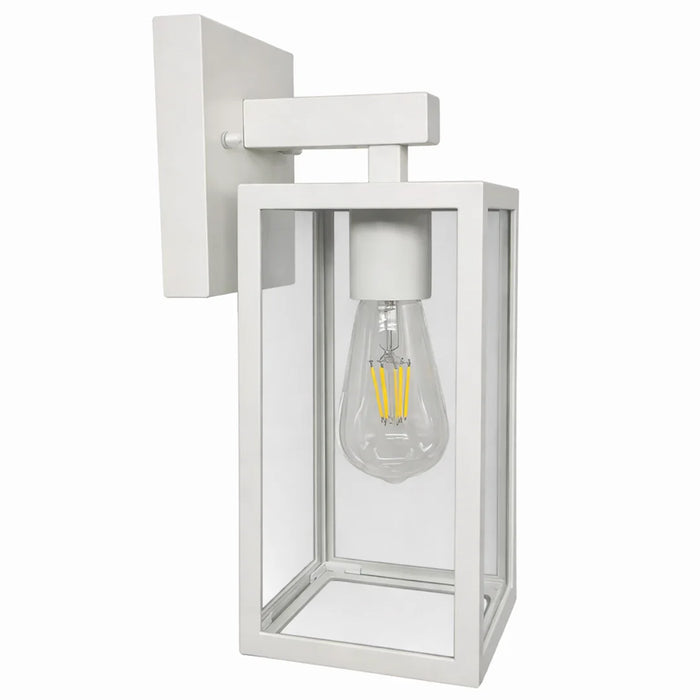 elevenpast Wall light White Modern Outdoor Lantern Wall Light –Porch Light Black| White | Bronze Trim KLG-3200/WH