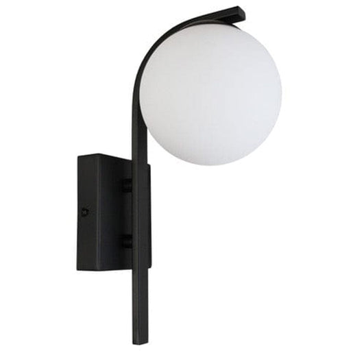 elevenpast Wall light Black Curved Wall Light Glass Ball | Gold | Black | White KLW-735/BK