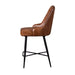 elevenpast Kitchen & Dining Room Chairs Tan Buffalo Leather Counter Chair with Black Metal Legs KV169C