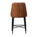 elevenpast Kitchen & Dining Room Chairs Tan Buffalo Leather Counter Chair with Black Metal Legs KV169C