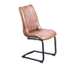 elevenpast Kitchen & Dining Room Chairs Light Brown Stitched Buffalo Leather Dining Chair KV215-1
