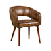 elevenpast occasionally Brown Buffalo Leather Occasional Chair with Acacia Wood Legs KV263