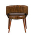 elevenpast occasionally Brown Buffalo Leather Occasional Chair with Acacia Wood Legs KV263