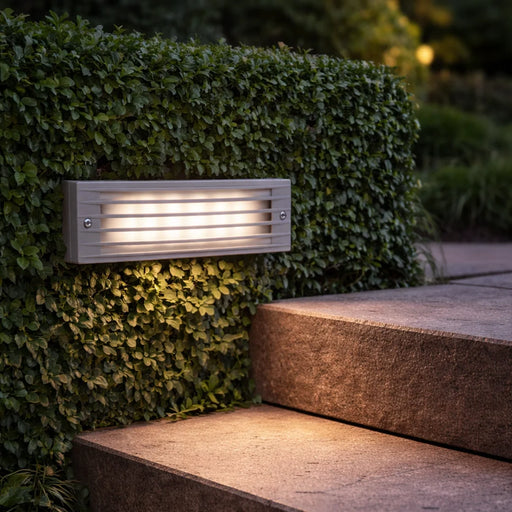 elevenpast step light Matt Grey Slatted LED Outdoor Step Light L-LED-1482/SL
